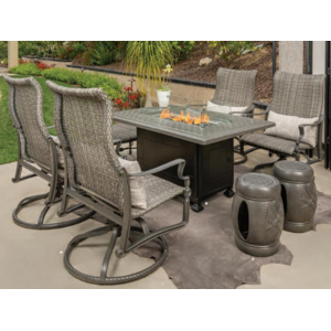 Gensun Bel Air Woven Cast Aluminum Outdoor Lounge Set