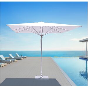 Galtech Quick Ship Commercial Aluminum Silver 10 Foot Square Pulley Lift Patio Umbrella