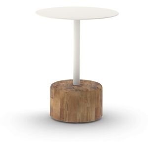 MamaGreen Glyph Quick Ship Aluminum Teak Round Low Table