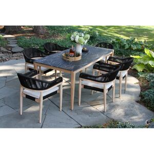 Outdoor Interiors Antique Wash Wood Patio Dining Set