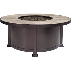OW Lee Casual Fireside Santorini Steel Round Occasional Height Fire Pit Table