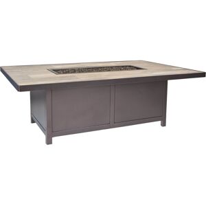 OW Lee Casual Fireside Capri Steel Rectangular Occasional Height Iron Fire Pit with Electronic Ignition