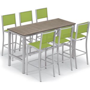 Oxford Garden Travira Aluminum Flint 7 Piece Bar Set with Go Green Sling