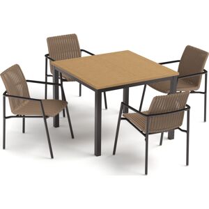 Oxford Garden Orso Wicker Sand 5 Piece Outdoor Patio Dining Set