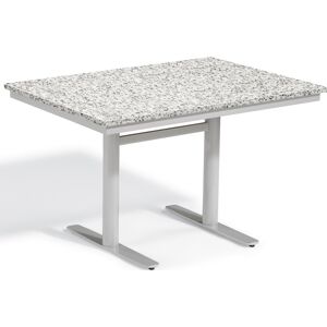 Oxford Garden Travira Aluminum Flint Rectangular Granite Top Outdoor Bistro Table