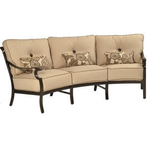 Castelle Monterey Ultra High Back Deep Seating Cast Aluminum Crescent Outdoor Sofa