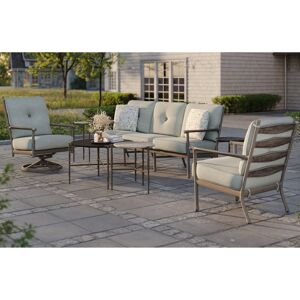 Castelle Lodge Deep Seating Cast Aluminum Outdoor Patio Lounge Set