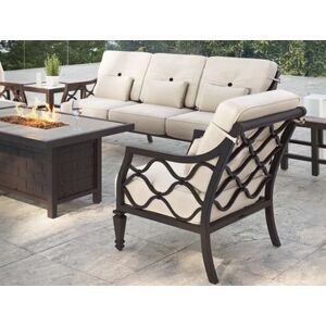 Castelle Villa Bianca Deep Seating Cast Aluminum Outdoor Patio Lounge Set