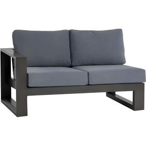 Ratana Elements Silver Ash Grey Aluminum Cushion Loveseat