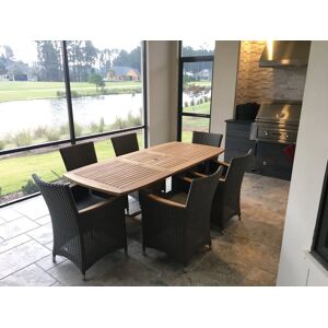 Royal Teak Collection Helena Wicker Patio Dining Set