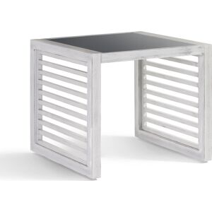 South Sea Rattan Veda Aluminum Soft White Square Outdoor End Table