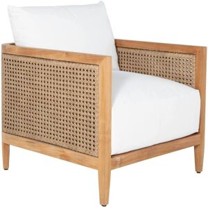 Summer Classics Playa Teak Natural Outdoor Lounge Chair with Cushion