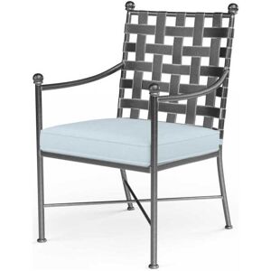 Sunset West Provence Pewter Wrought Iron Cushion Dining Chair