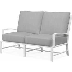 Sunset West Bristol White Aluminum Cushion Loveseat