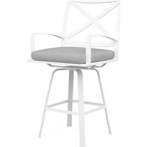 Sunset West Bristol White Aluminum Cushion Counter Stool