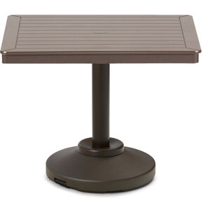 Telescope Casual Marine Grade Polymer Square Outdoor Dining Table with Umbrella Hole