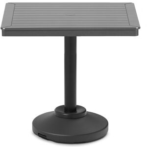 Telescope Casual Marine Grade Polymer Square Outdoor Patio Counter Table with Umbrella Hole