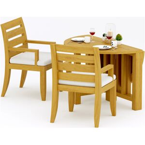 Teak Smith 3 Pieces 48" Round Butterfly Dining Set