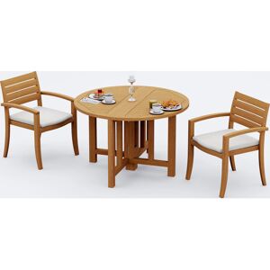 Teak Smith 3 Pieces 48" Round Butterfly Dining Set