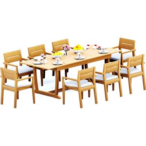 Teak Smith 9 Pieces Mas 94" Rectangular Dining Set