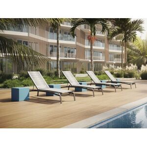 Tropitone Laguna Beach EZ Span Ribbon Aluminum Outdoor Lounge Set