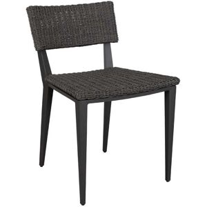 Uttermost Outdoor Calbas Java Black Aluminum Wicker Dining Chair