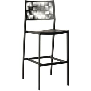 Woodard New Century Wrought Iron Outdoor Patio Bar Stool with Cushion