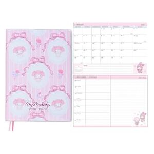Sanrio My Melody B6 Monthly & Weekly Scheduler / Diary 2026 13.5×1.3×18.7cm