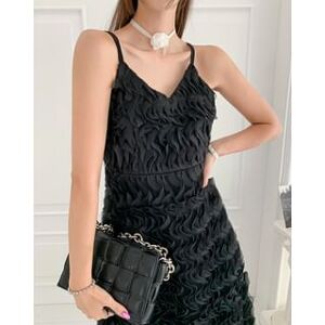 Spaghetti Strap V-Neck Textured Dress