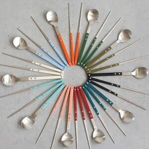 Colored-Handle Stainless-Steel Asian Utensil (1 PCS) - Spoon / Chopsticks