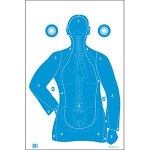 Action Target B-21E Blue w/Anatomy Scoring, Pack of 100, Blue, F-B21EANT-AV2