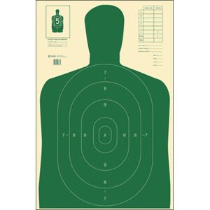 Action Target B-27E Economy Silhouette Target, Pack of 100, Green, B-27E GREEN