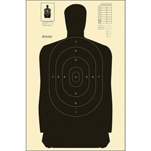 Action Target B-27S Standard Silhouette Target, Pack of 100, Black, B-27S BLACK