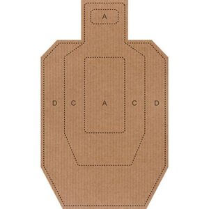 Action Target IPSC/USPSA Cardboard Torso Target, 100 Pack, IPSC-CB-100