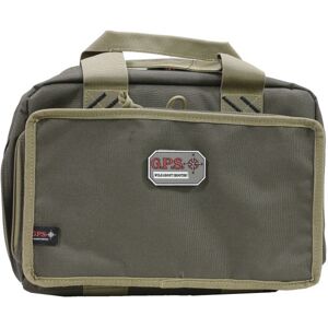 GPS Quad Pistol Range Bag w/Mag Storage/Dump Cups, Rifle Green/Khaki, GPS-1310PCRK