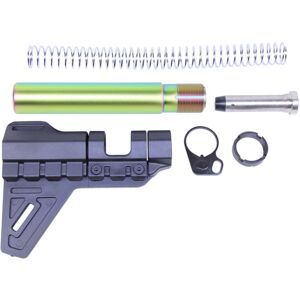 Guntec USA AR-15 Micro Breach Pistol Brace Kit, Matte Rainbow Pvd, GT-MBPB-M-RPVD