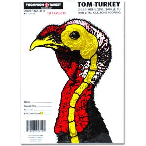 Thompson Target Life-Size Turkey 6.5x9in Adhesive Peel & Stick Targets, 30 Pack, Multi, XS, 4819-30