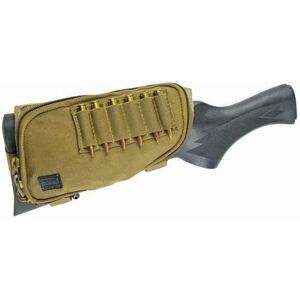 TUFF Products Ez-Adjust Butt Stock Saddle w/ Zippered Pocket, Coyote Brown, 223 Shell Holder 4014-CBV-223