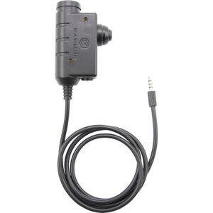 Earmor Tactical PTT 3.5MM AUX Radio Application, Black, M51-AUX