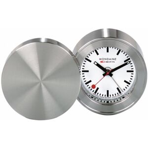 Mondaine Table Clock Travel Alarm, Silver, 50mm, MSM.64410