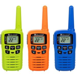 Midland Radio X-Talker T10 Two Way Radio, 3 Pack, Multi Color, T10X3M
