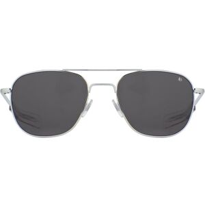 AO Original Pilot Sunglasses, Silver Frame, 57 mm True Color Gray SkyMaster Glass Lenses, Bayonet Temple,OP-257BTCLGYG