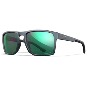 Wiley X WX Founder Active 6 Sunglasses, Captivate Polarized Green Mirror/Matte Graphite Fr, AC6FND07