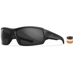 Wiley X Changeable Series Breach 2.5 Sunglasses, Matte Black Frame Gunmetal Logo, Grey Clear Rust Lens, CHBRC08