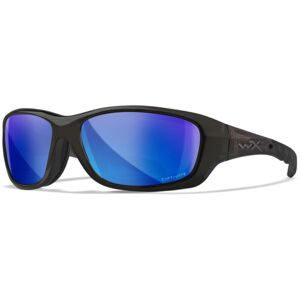 Wiley X WX Gravity Sunglasses, Black Crystal Frame, Captivate Pol Blue Mirror Lenses, CCGRA19