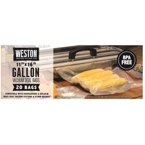 Weston Products 11 x 16in Gallon Vacuum Sealer Bags, 100 count, Bagged, 30-0102-K