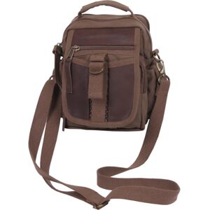 Rothco Canvas & Leather Travel Shoulder Bag, Brown, 2815-Brown