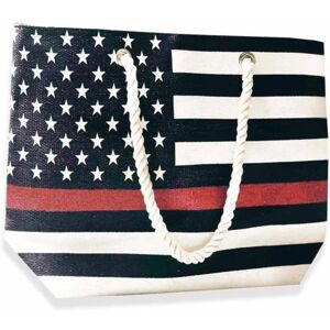 Thin Blue Line Canvas Tote Bag, Thin Red Line American Flag - BAG-CANVAS-TRL