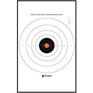 Action Target B-8 25 Yard Timed And Rapid Fire Target, Pack of 100, Black / Orange, B-8POC