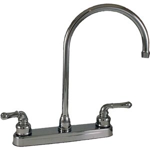 "Empire Brass RV Kitchen Faucet With Gooseneck Spout And Teapot Handles 8 Chrome, U-YCH800GS"
